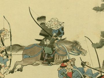 白い頭巾をかぶった僧兵。＝「山の法師」が和名の由来か。 高階隆兼 [原画] ほか『春日権現験記繪』巻2,閑野永甫 [ほか4名写],天明4 [1784]. 国立国会図書館デジタルコレクション https://dl.ndl.go.jp/pid/2590961 (参照 2025-05-24) 
