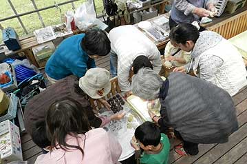 つきあがったお餅は、参加者全員で丸めます。あんこを包んであんこ餅にしました。