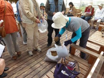 新しいカワラケツメイのお茶ができているので、昨年のお茶の葉の残りを本日のお土産として、参加者の方に持ち帰っていただきました。