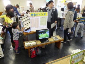 ディスプレイには、過去1年の「植物園を楽しむ会」などの行事の様子のムービーを上映しました。