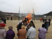 12日：地域のとんど焼き 見学・取材（吉備中央町）