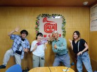 FMくらしきのパーソナリティの方が県のミズアオイ巡視員になったこと、23日の観察会などについてトークしました。