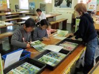 ハサミで余白を切って、切込みを入れて折りたたんでいくと16ページの図鑑が完成します。 子供も大人も一緒に挑戦！